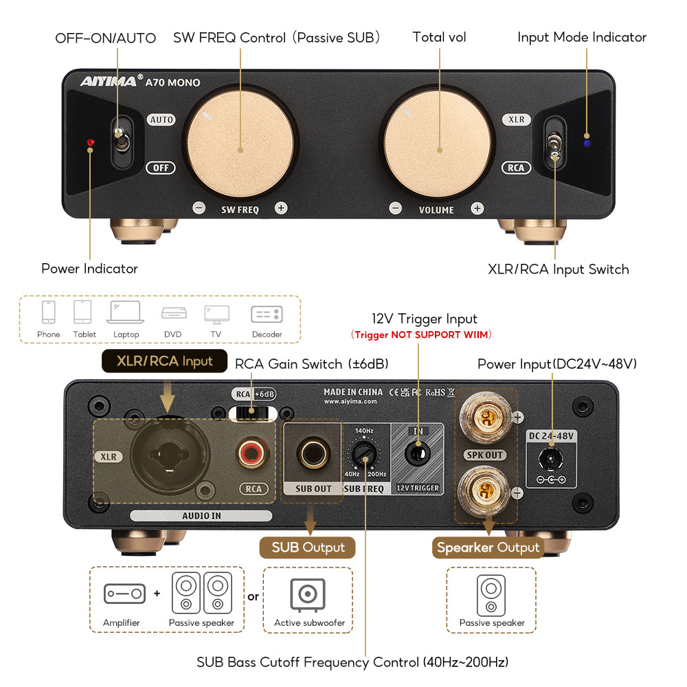 AIYIMA A70 MONO - EU Warehouse Ship